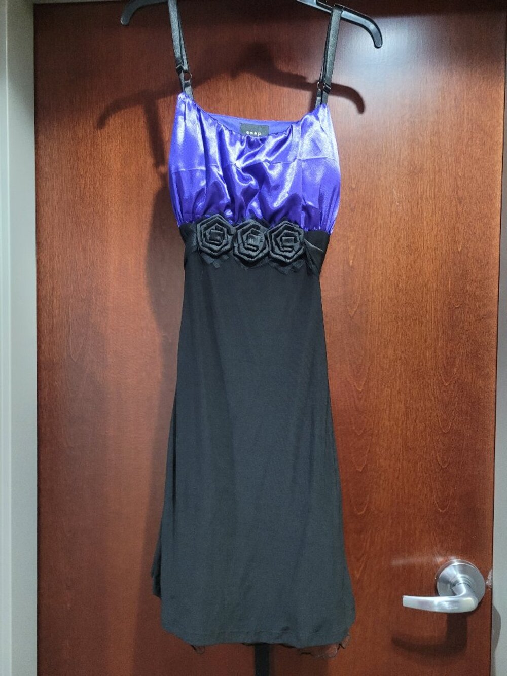Snap 1117 Size 20 Black and Purple Prom Homecoming Cocktail Dress